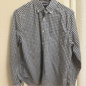 Nautica Men's Navy and White Plaid Shirt